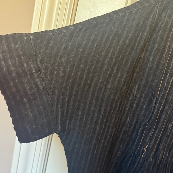 We The Free Black Pinstriped button down Shirt Dress - Picture 3 of 12